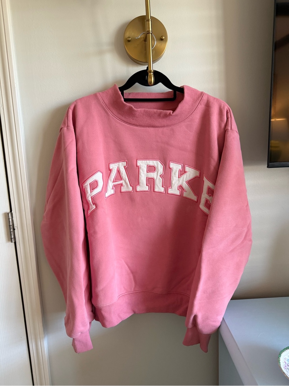 PARKE Pink Mockneck Sweatshirt size L/XL